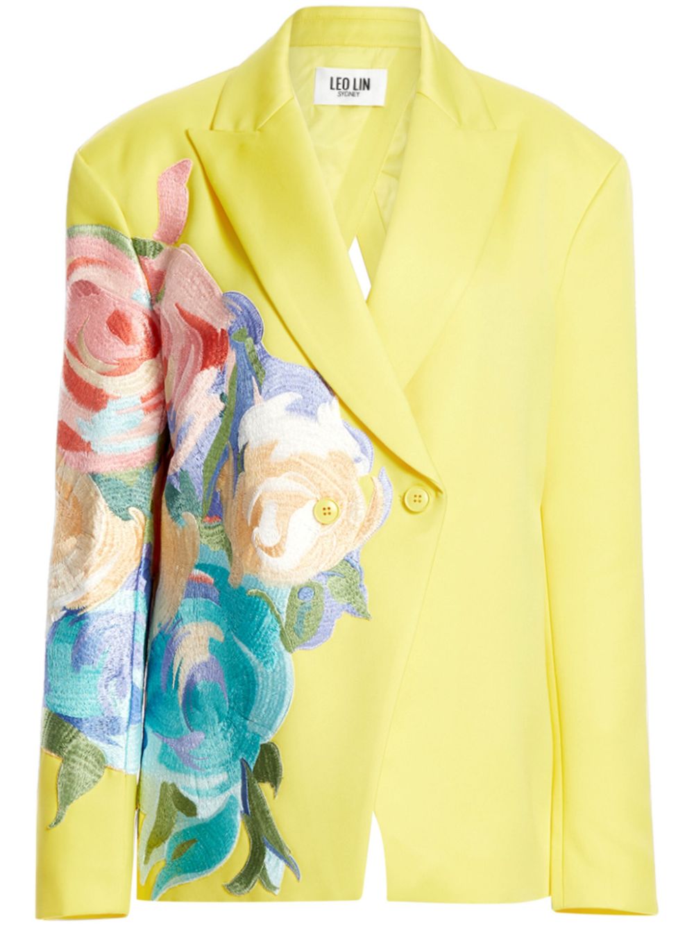 Jocelyn embroidered floral blazer - Yellow