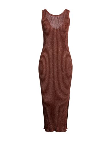 Woman Maxi dress Brown Size M Viscose, Polyacrylic, Metal fiber