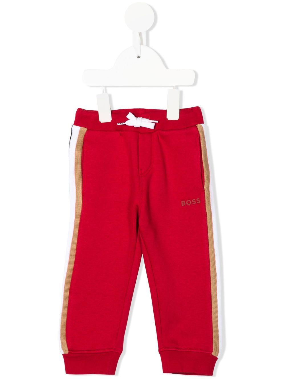 Striped-detail track pants - Red