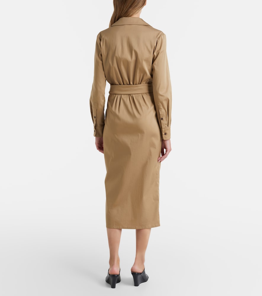 Beta cotton-blend satin wrap dress