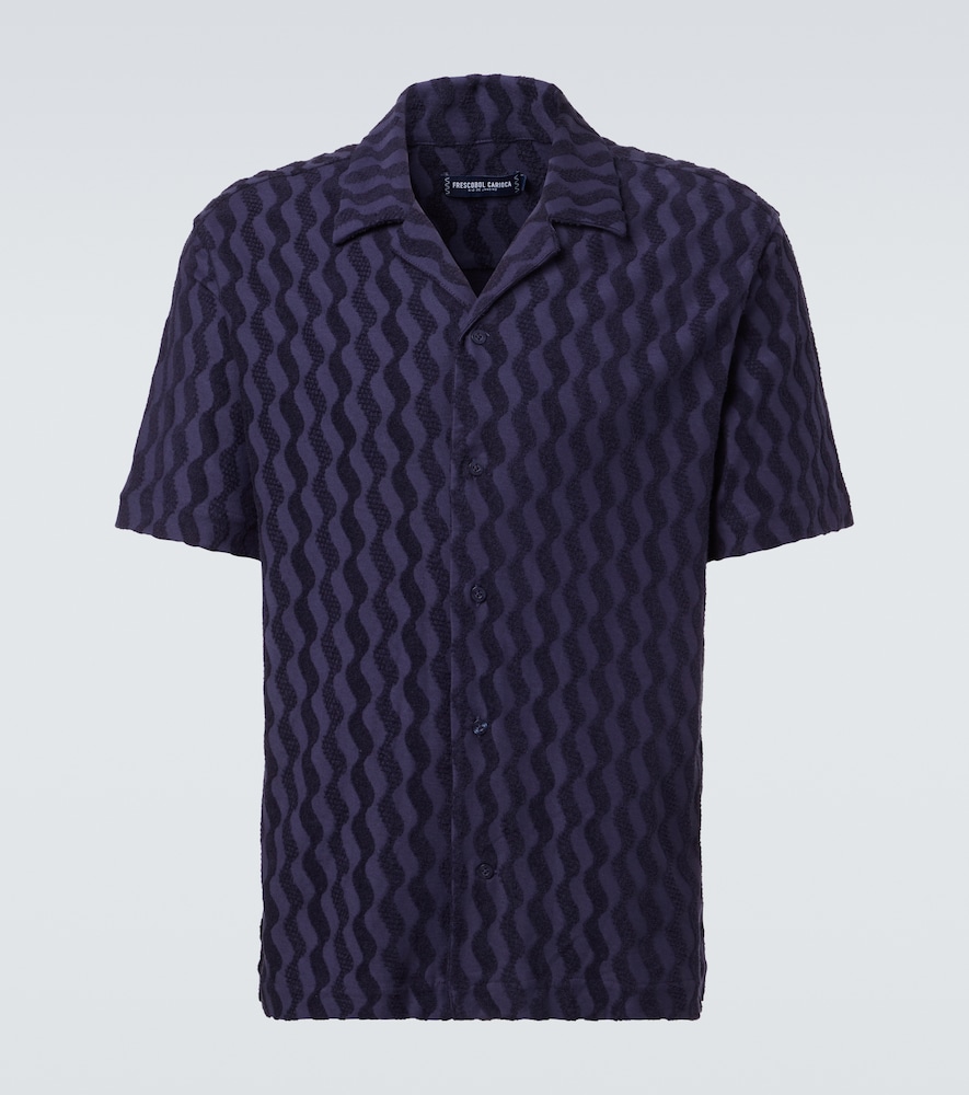Roberto cotton-blend terry cuban shirt