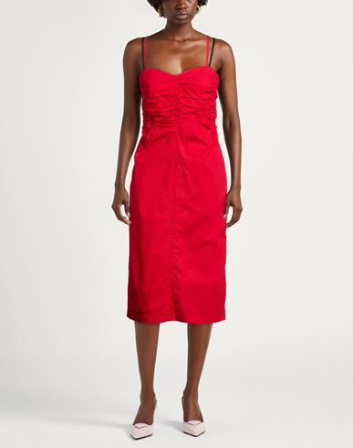 Woman Midi dress Red Size M Cotton
