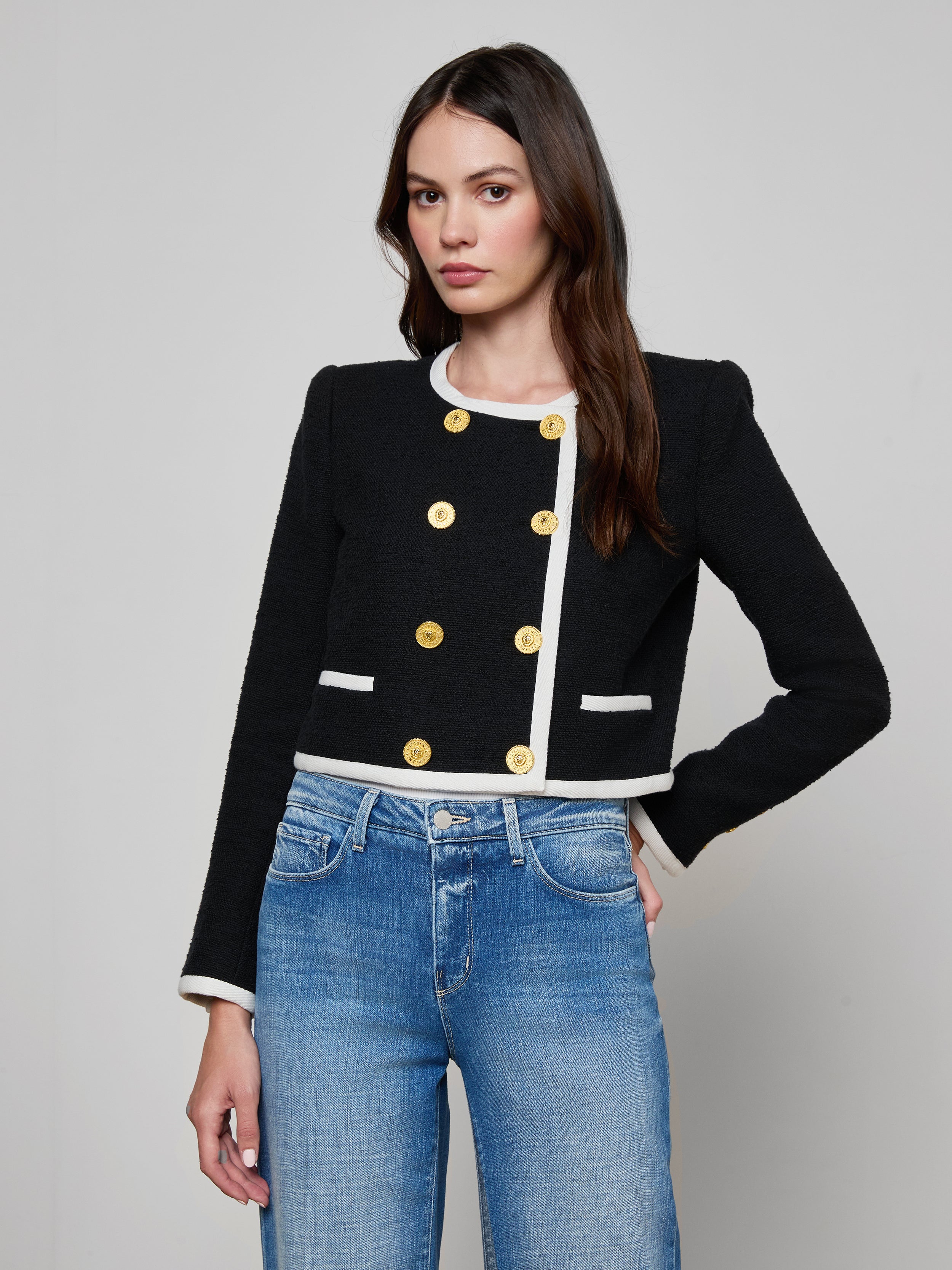 Mazikeen Tweed Jacket In Black/white