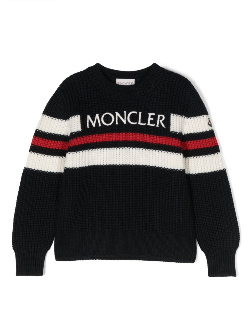 Logo-intarsia wool jumper - Blue