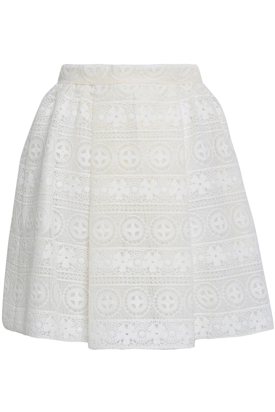 Pleated lace mini skirt - White - IT 40