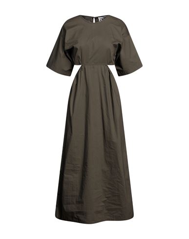 Woman Midi dress Military green Size XS Cotton