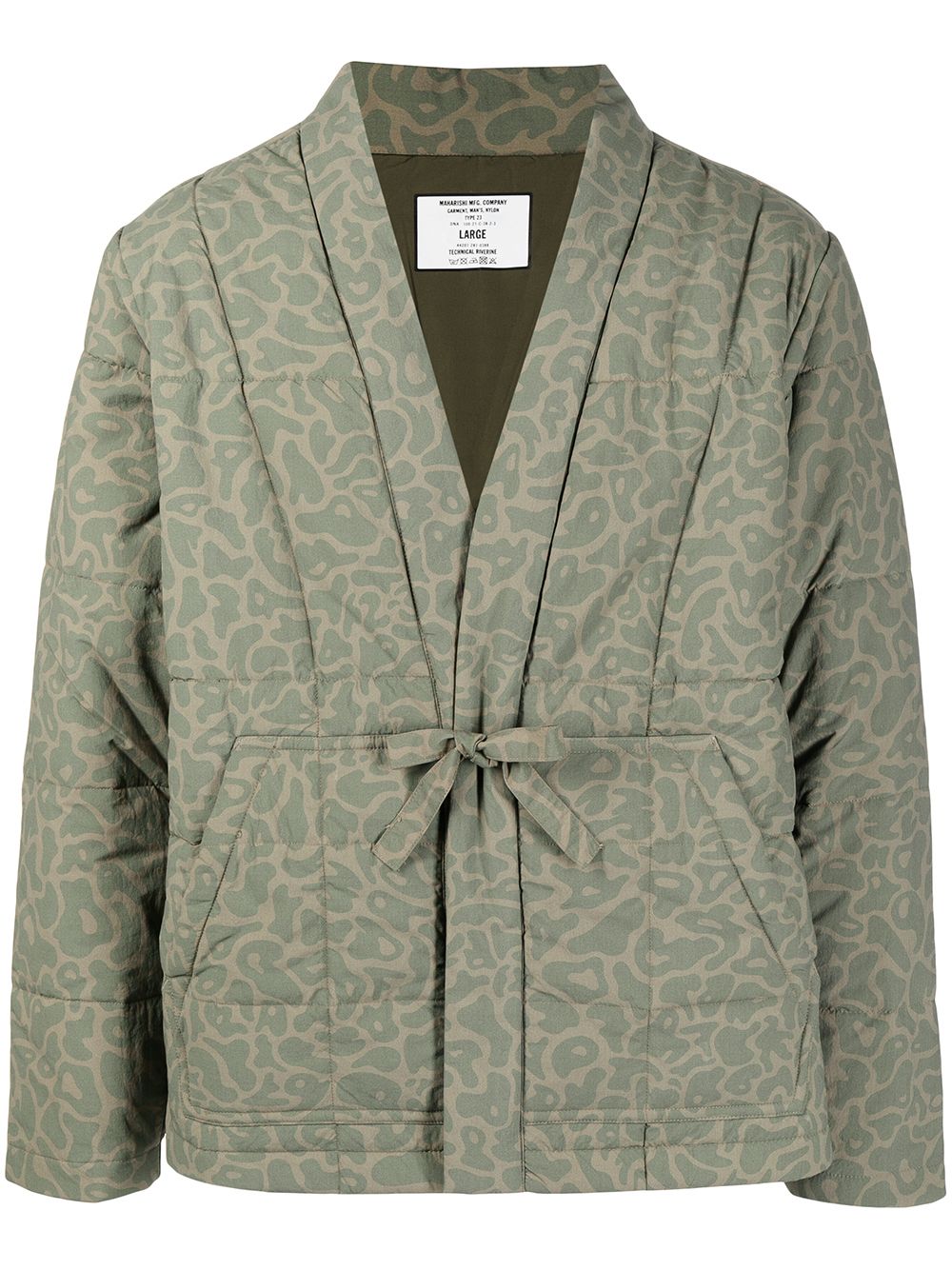 Padded tie-waist jacket - Green