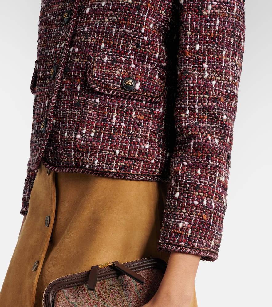 Cropped cotton-blend bouclé jacket