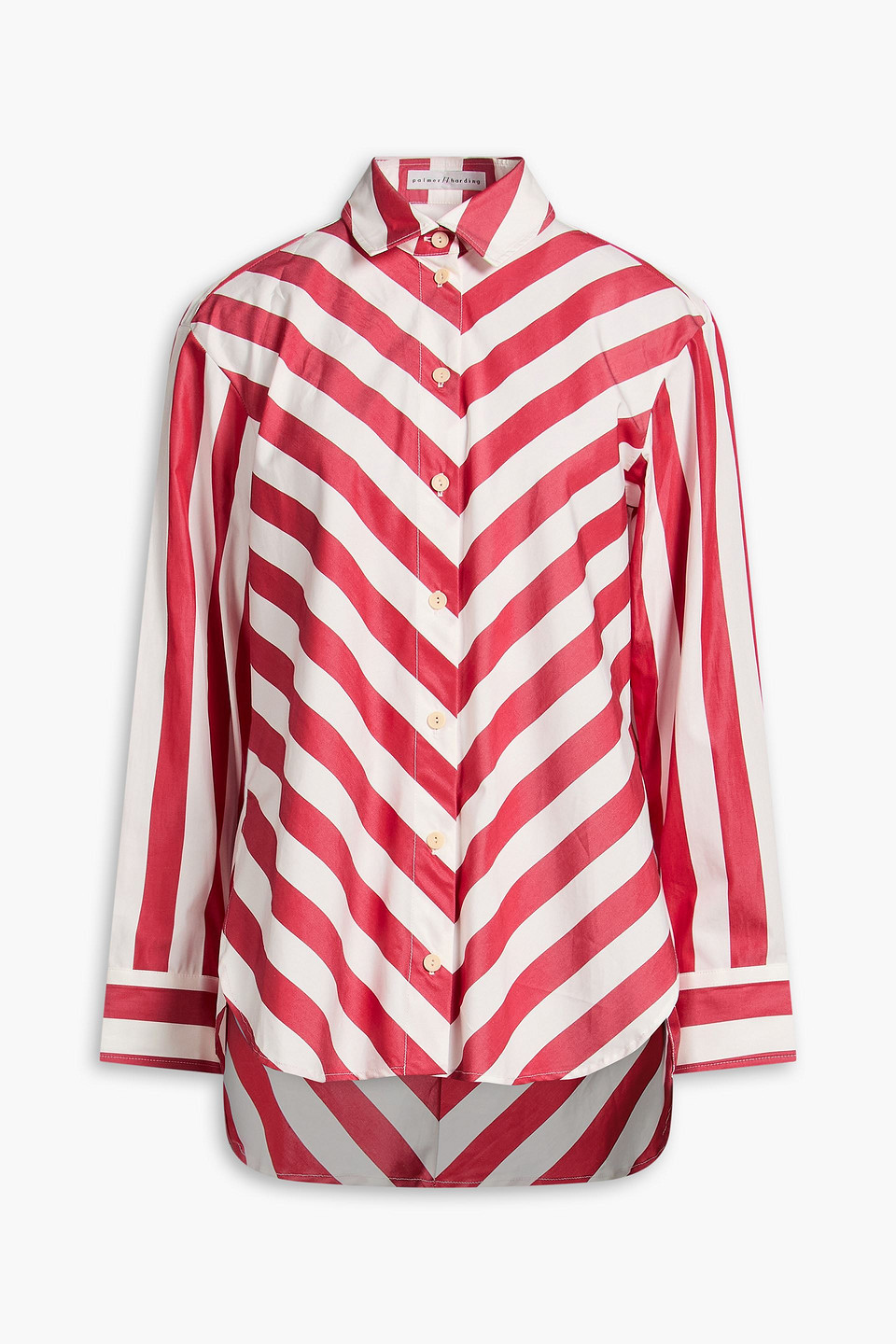 Striped cotton-poplin shirt - Red - UK 8