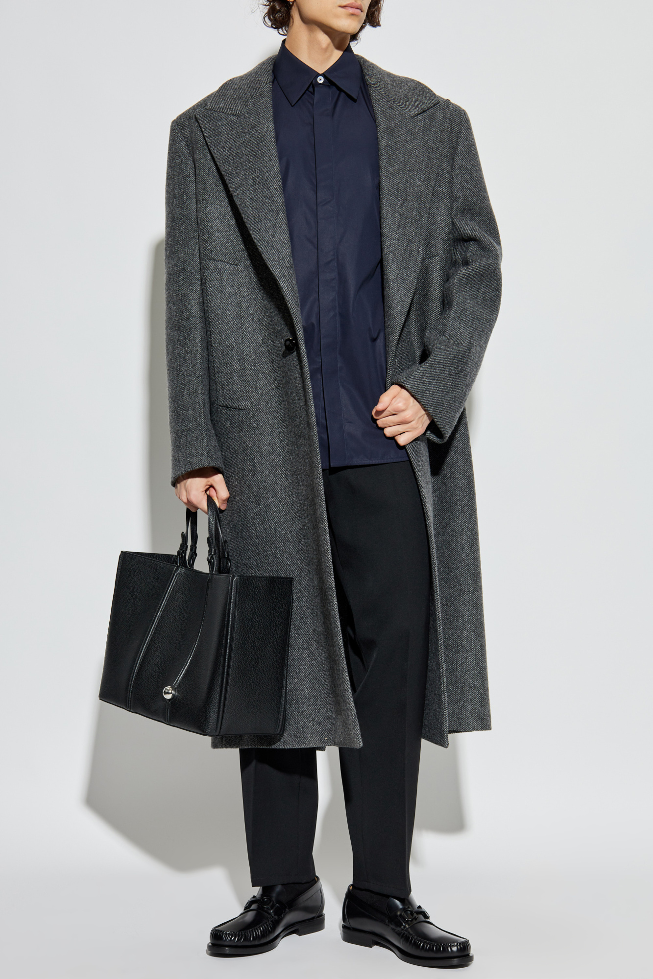 JIL SANDER Wool Coat, Men's, Grey