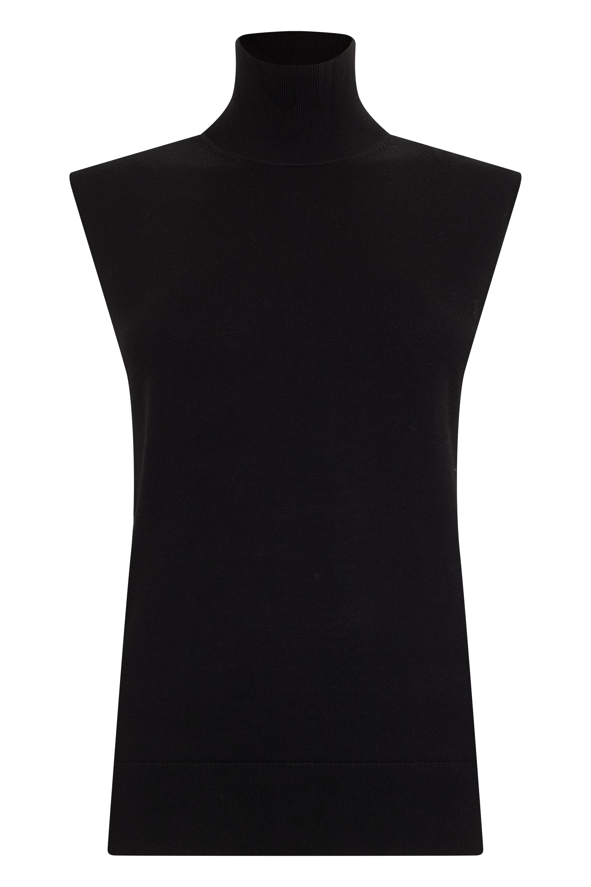 Totême Sleeveless Wool-Silk High-Collar Sweater