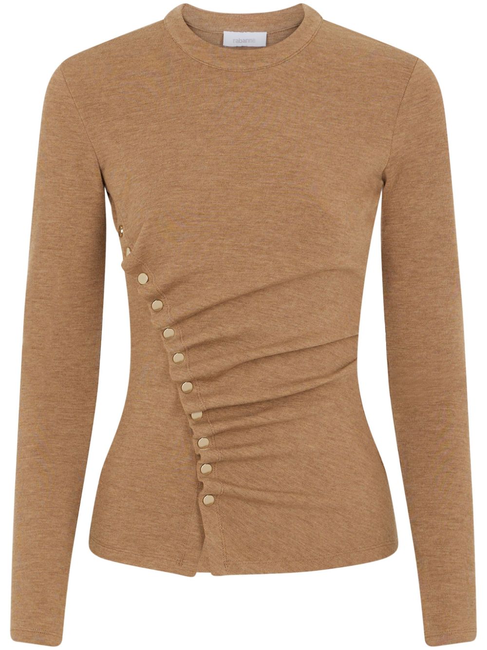 Temporary draped-detail knitted top - Neutrals