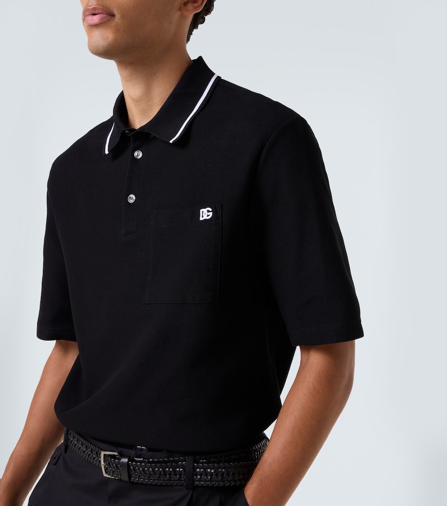 DG embroidered cotton polo shirt