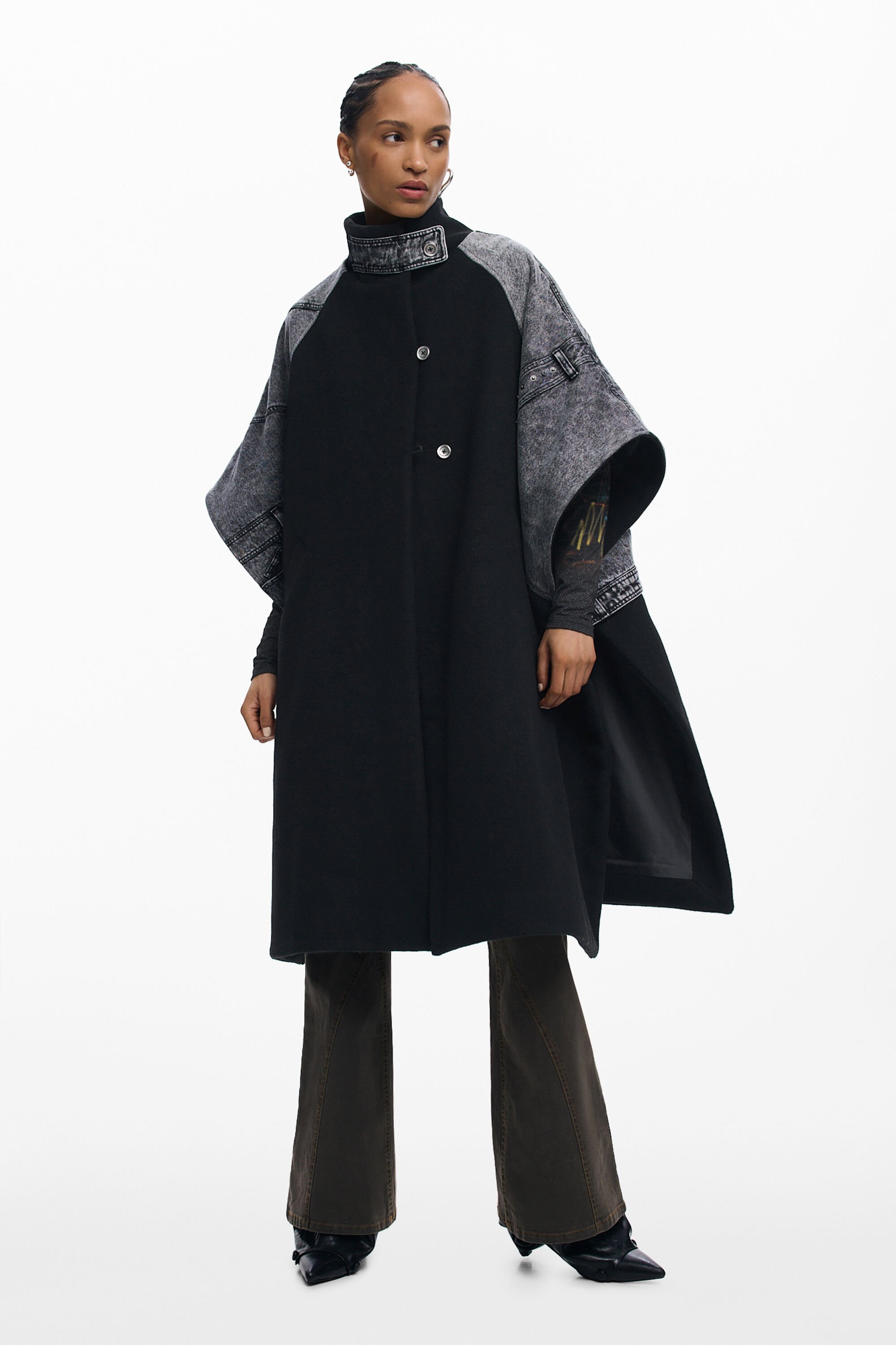 Hybrid denim poncho