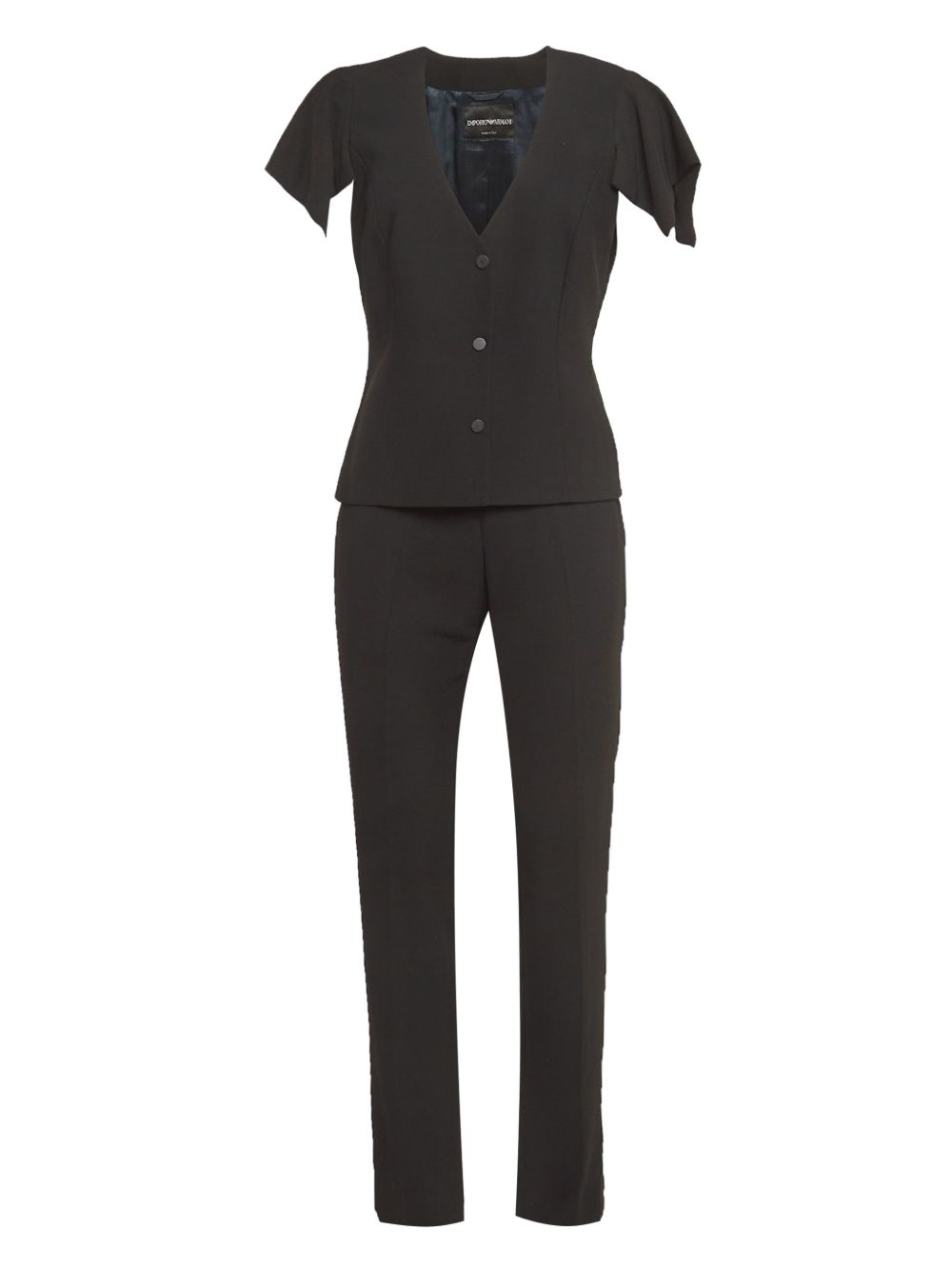 Flutter-sleeve tailored suit - Black