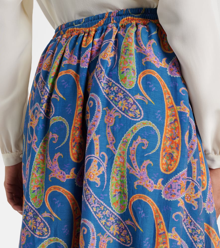 Paisley cotton and silk maxi skirt