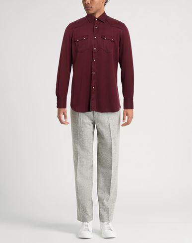 Man Shirt Burgundy Size 15 ¾ Lyocell