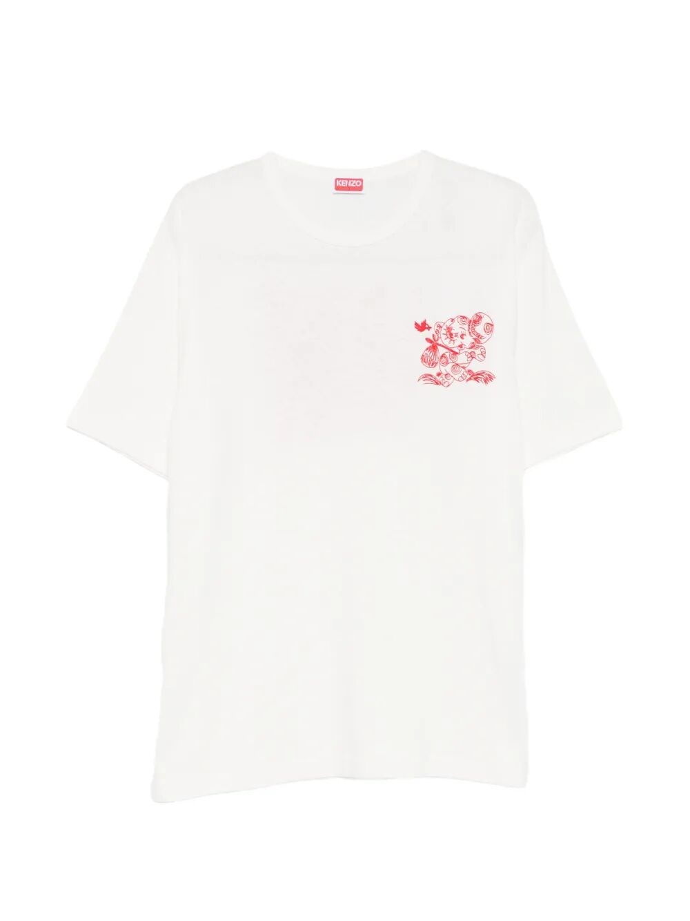 `Cartoon` Embroidered Outlined Cotton T-Shirt