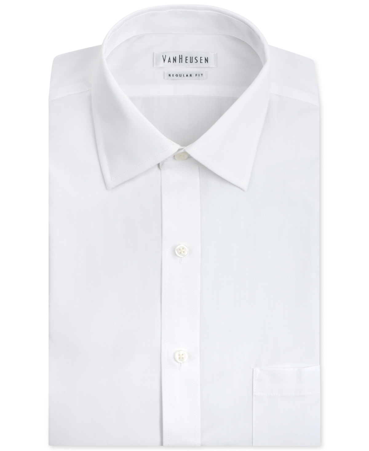 Men's Classic-Fit White Poplin Dress Shirt - White