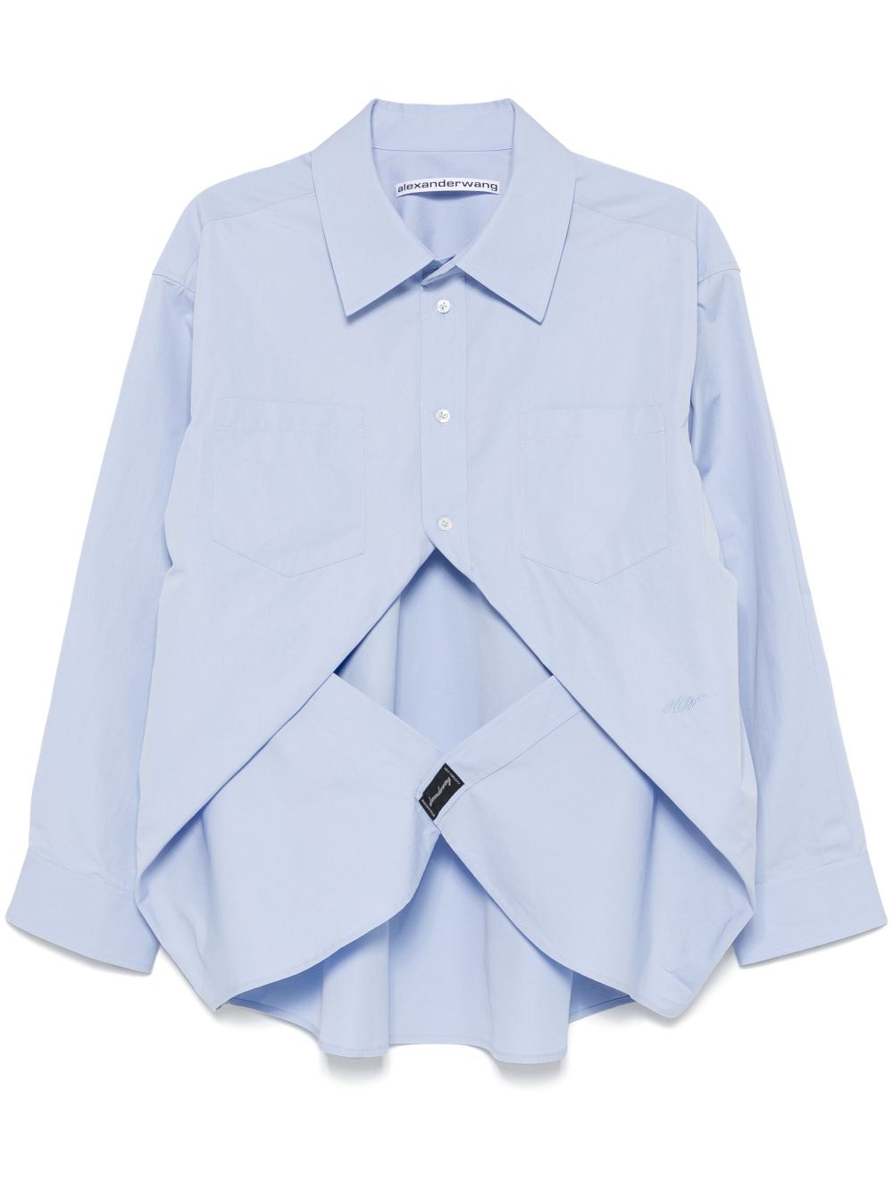 Exaggerated split front shirt - White