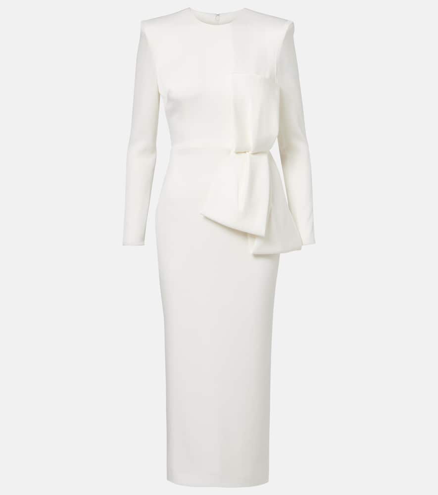 Bow-detail crêpe satin gown