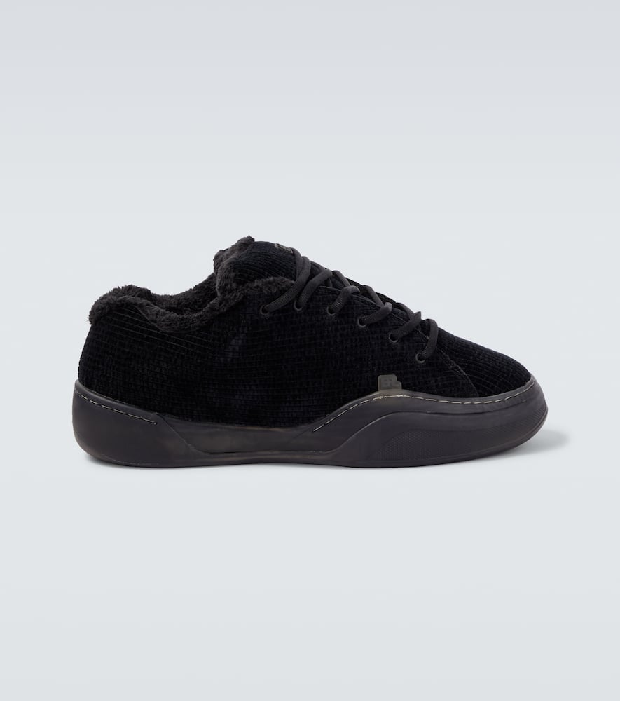 Vamp terry-lined corduroy sneakers