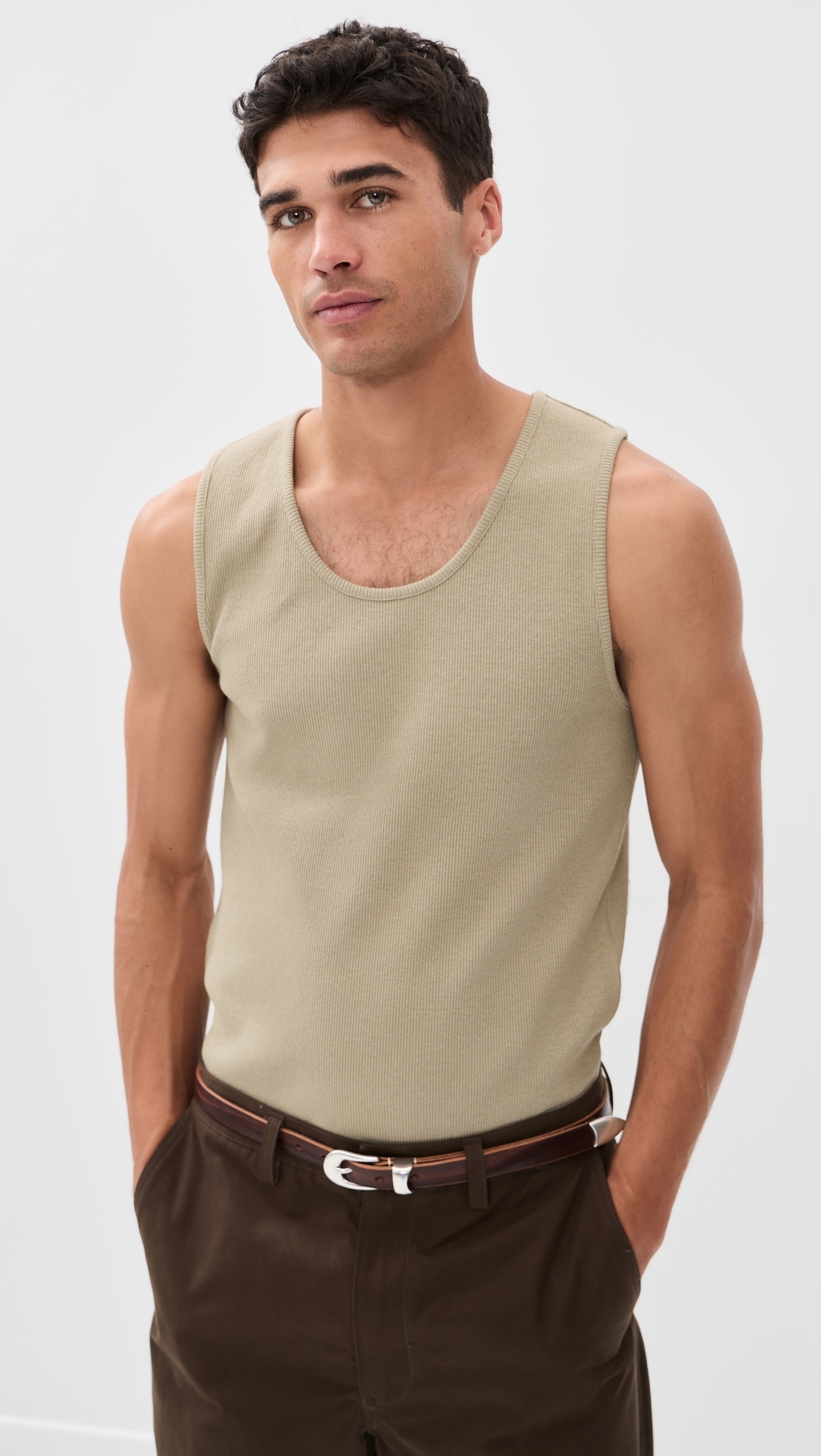 Rib Tank Top Sage