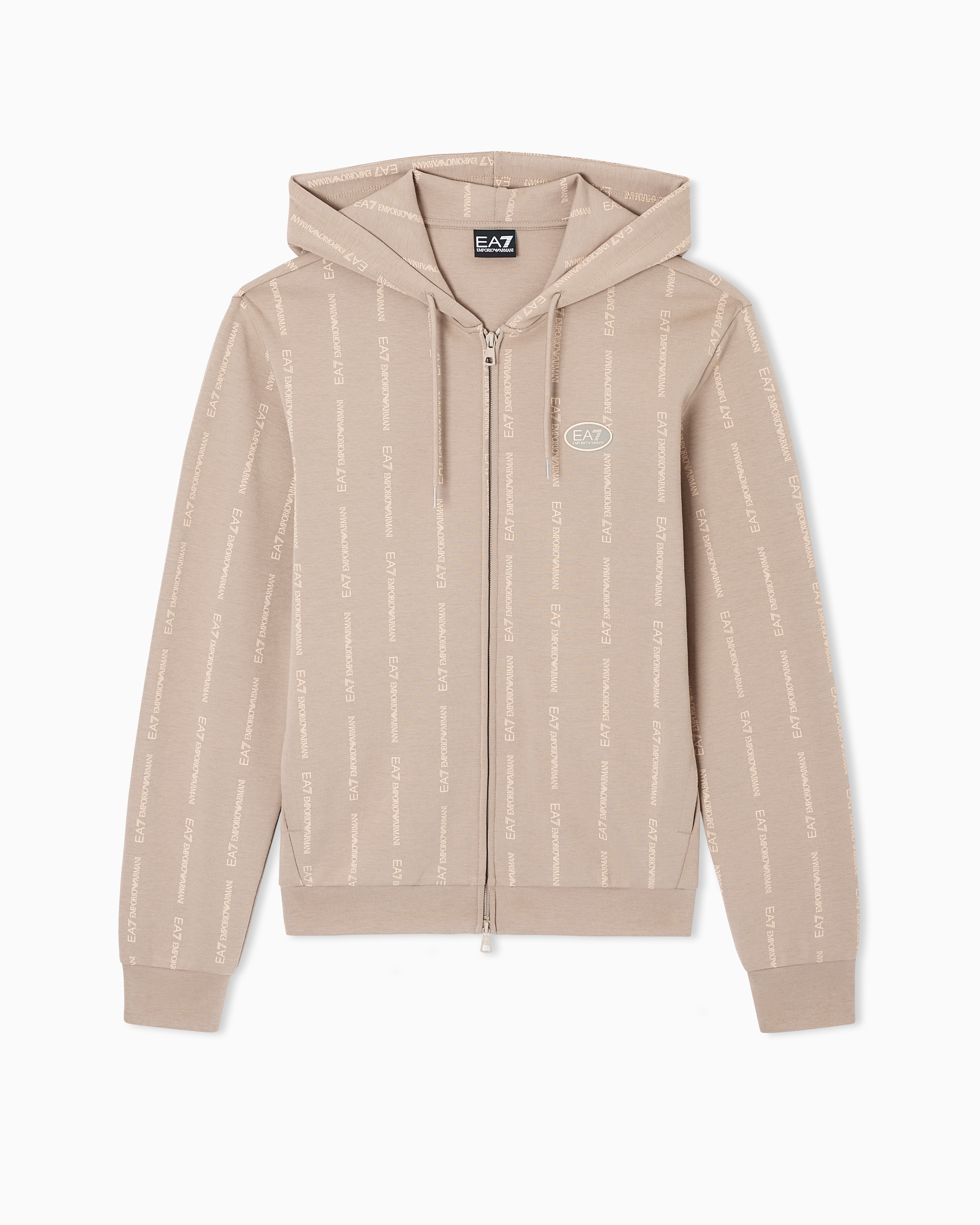Graphic Series cotton-blend hooded zip-up sweatshirt