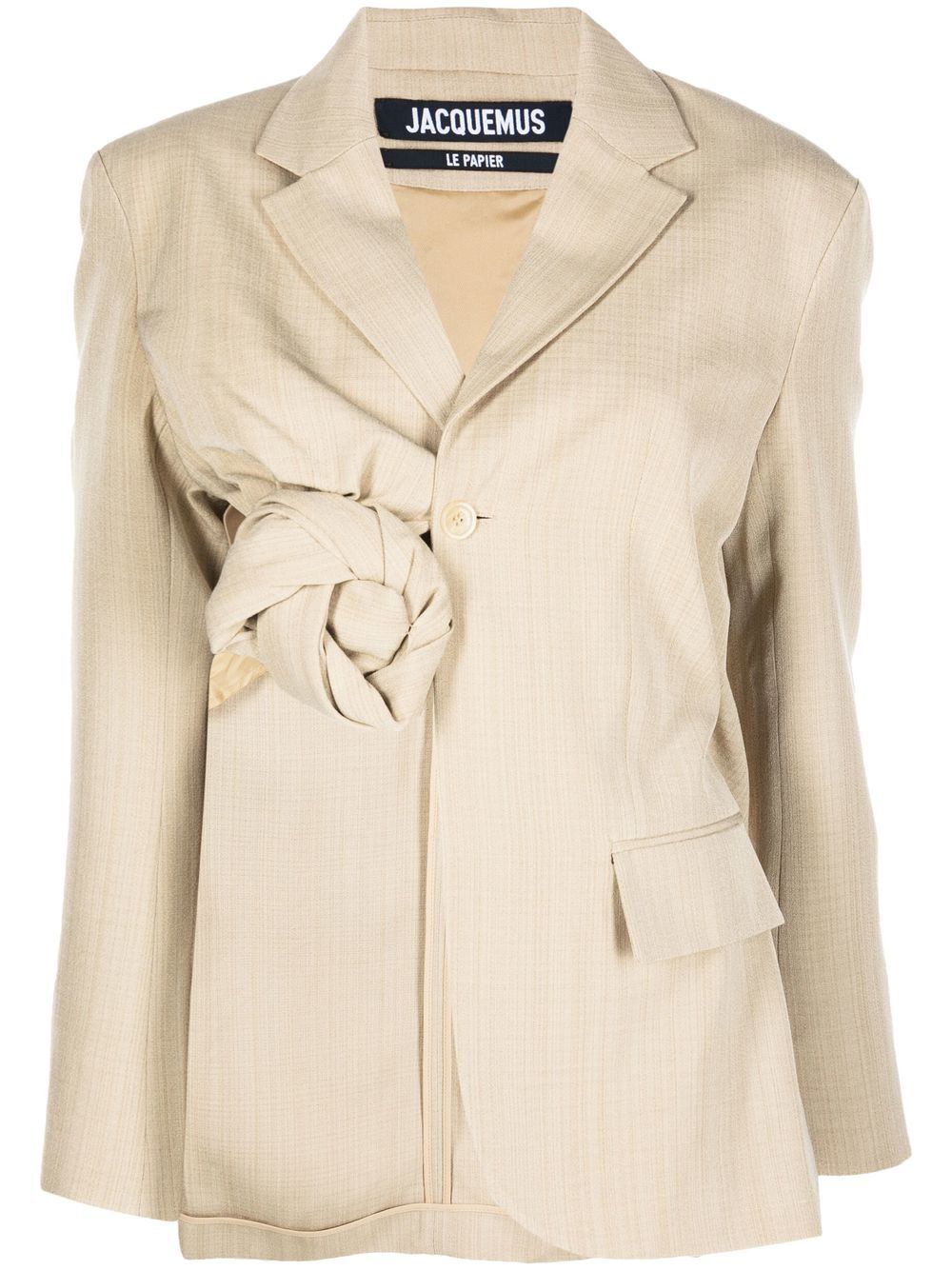 Baccala asymmetric cropped blazer - Neutrals