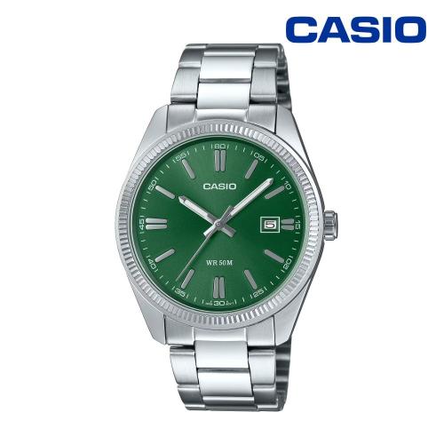 Casio 백화점AS 카시오 빈티지 그린 MTP-1302PD-3AVDF 클래식 데일리 메탈시계 남여공용 손목시계 지코스모 공식수입