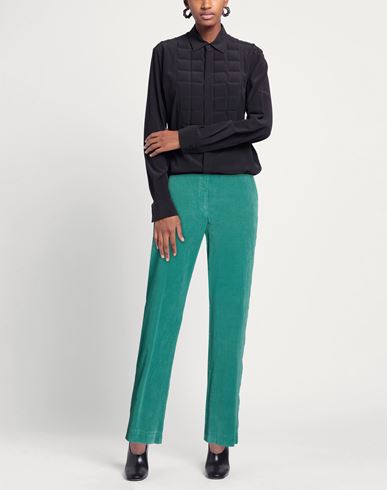 Woman Pants Deep teal Size M Cotton, Elastane