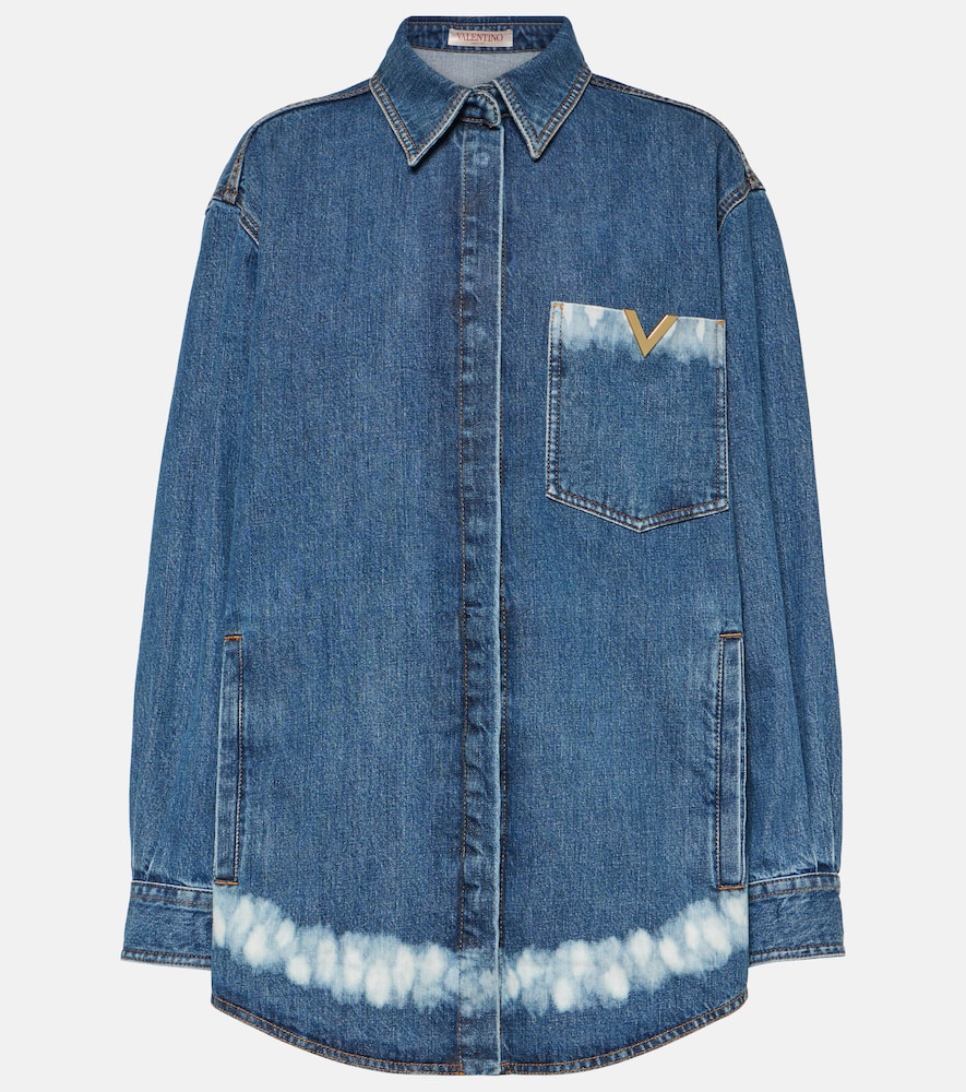 VGold distressed denim shirt