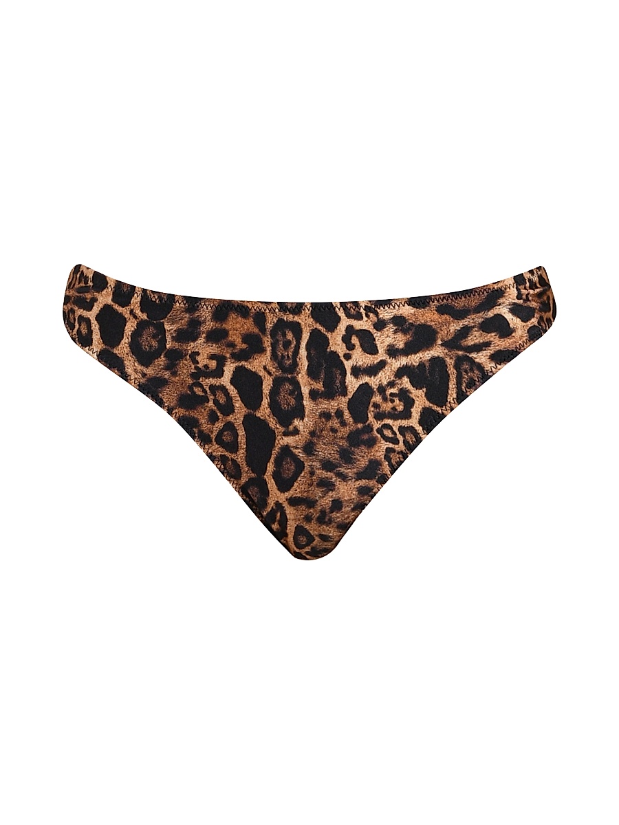 Women's Patch Leopard Nicole Bikini Bottom - Natural