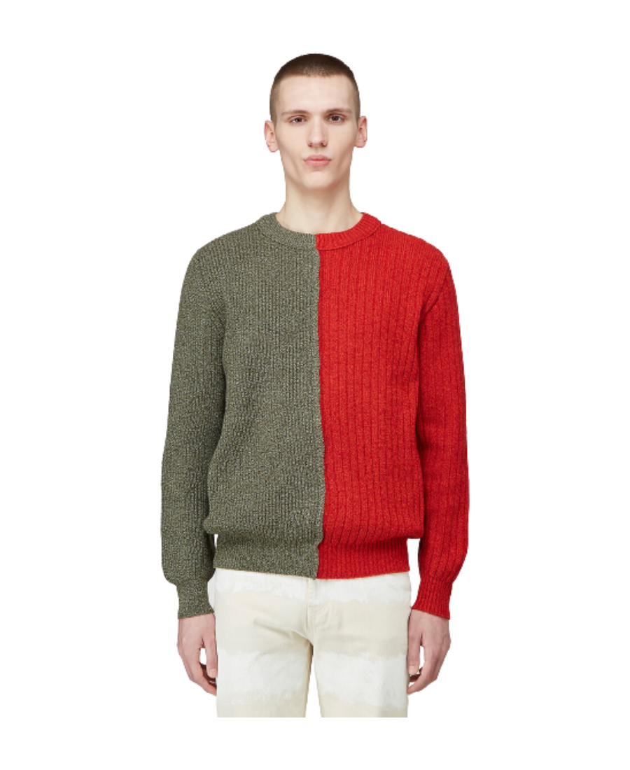 Contrast-color design pullover