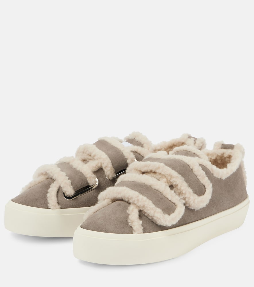 Inuikii Shearling-trimmed suede sneakers