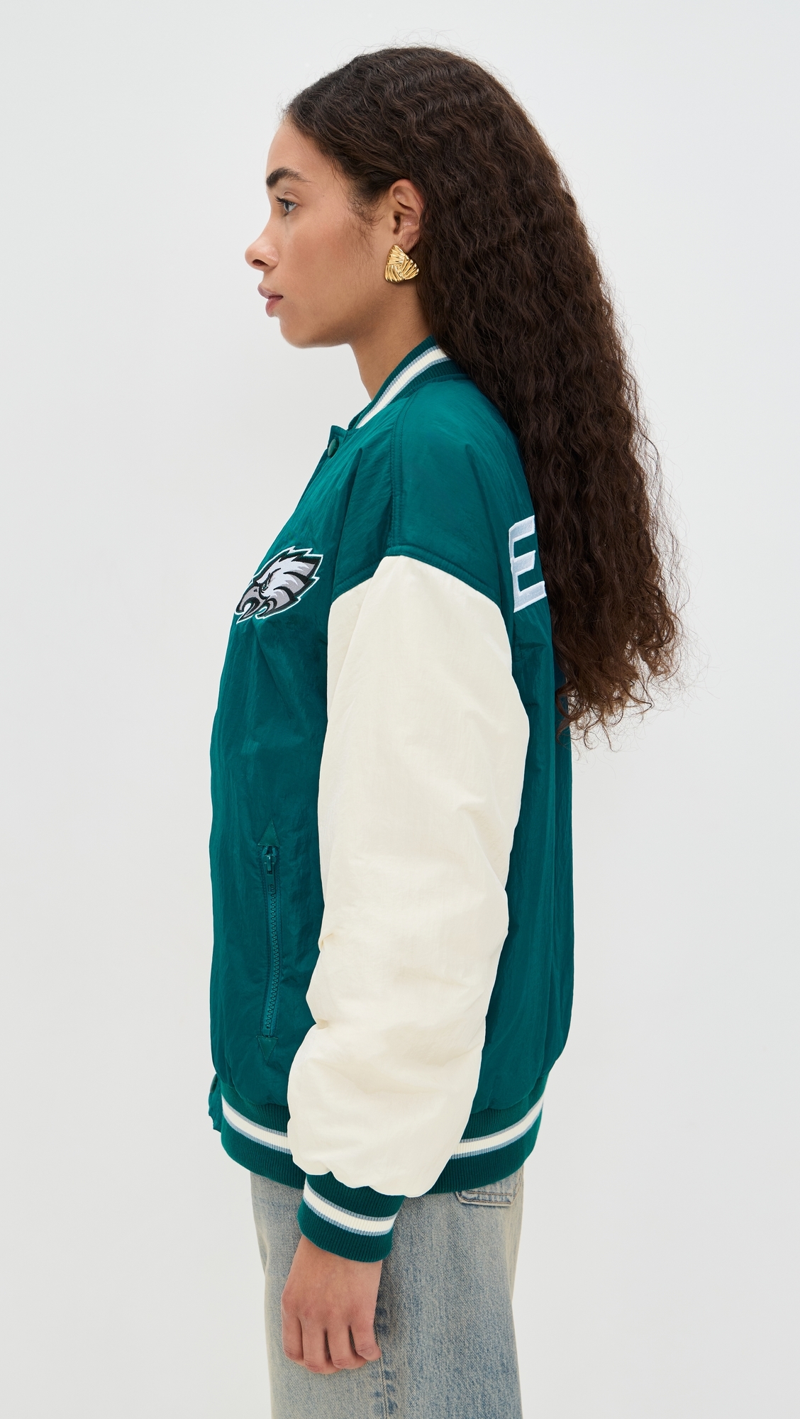 Eagles Colorblock Bomber Jacket Eagles Midnight Green/Sugar