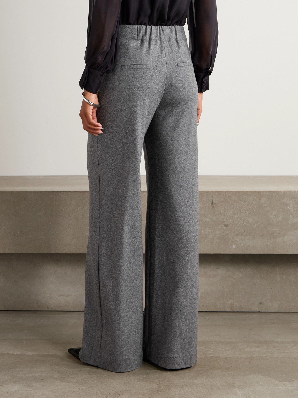 Marbeau Pleated Woven Straight-leg Pants - Gray