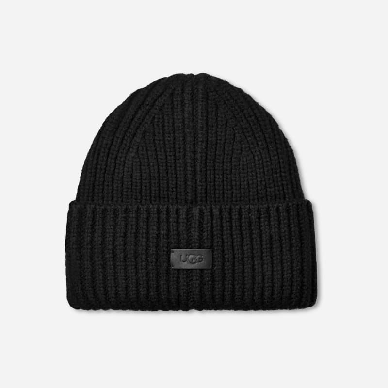 ® Women's Embellished Knit Cuff Beanie Acrylic Blend Hats in Black
