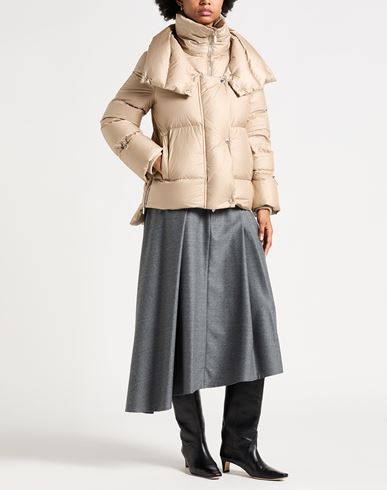 Woman Puffer Beige Size 2 Polyamide, Virgin Wool