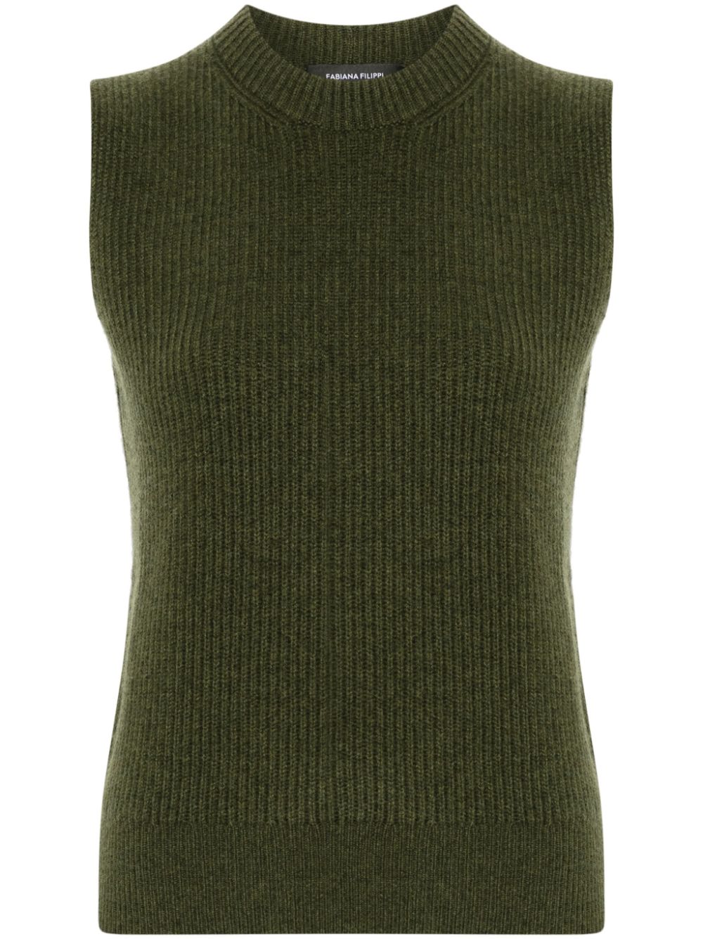 Pure Cashmere Tank Top — Green