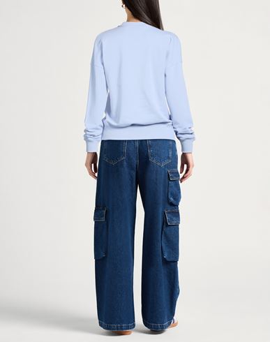 Woman Sweatshirt Light blue Size L Cotton, Polyester