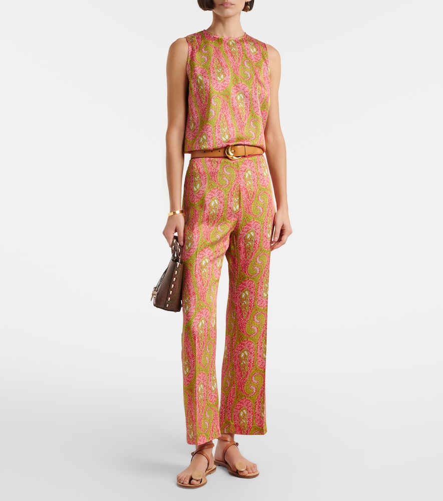 Paisley bootcut pants