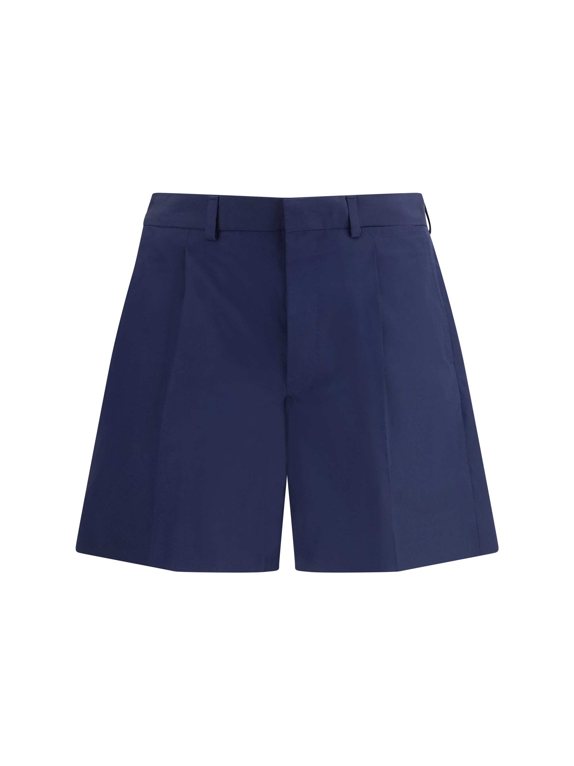 Tailored Cotton Bermuda — Navy