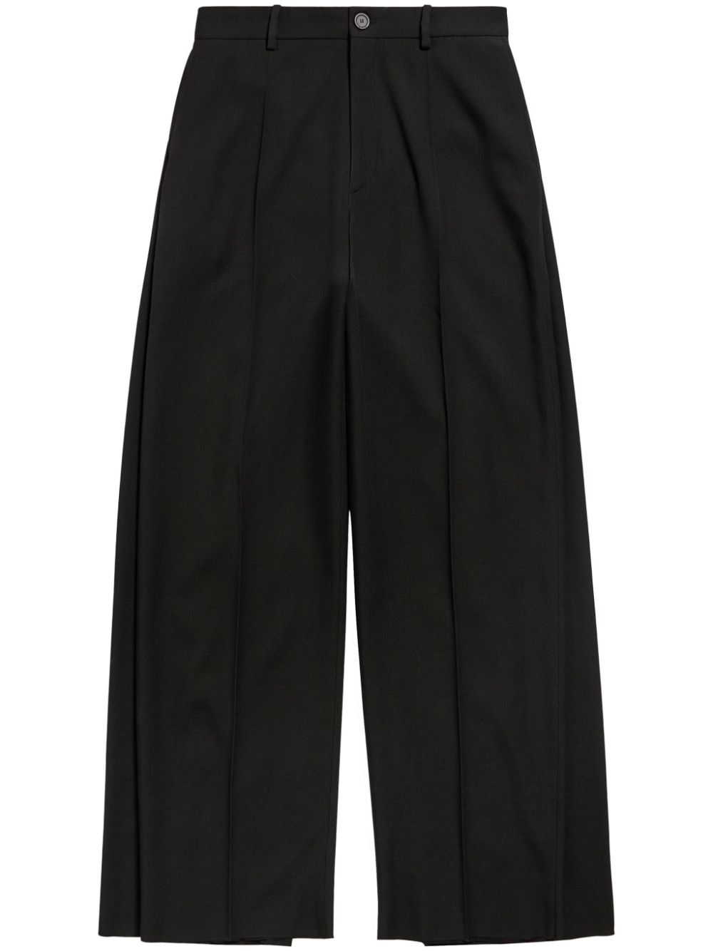 Double Front wool trousers - Black