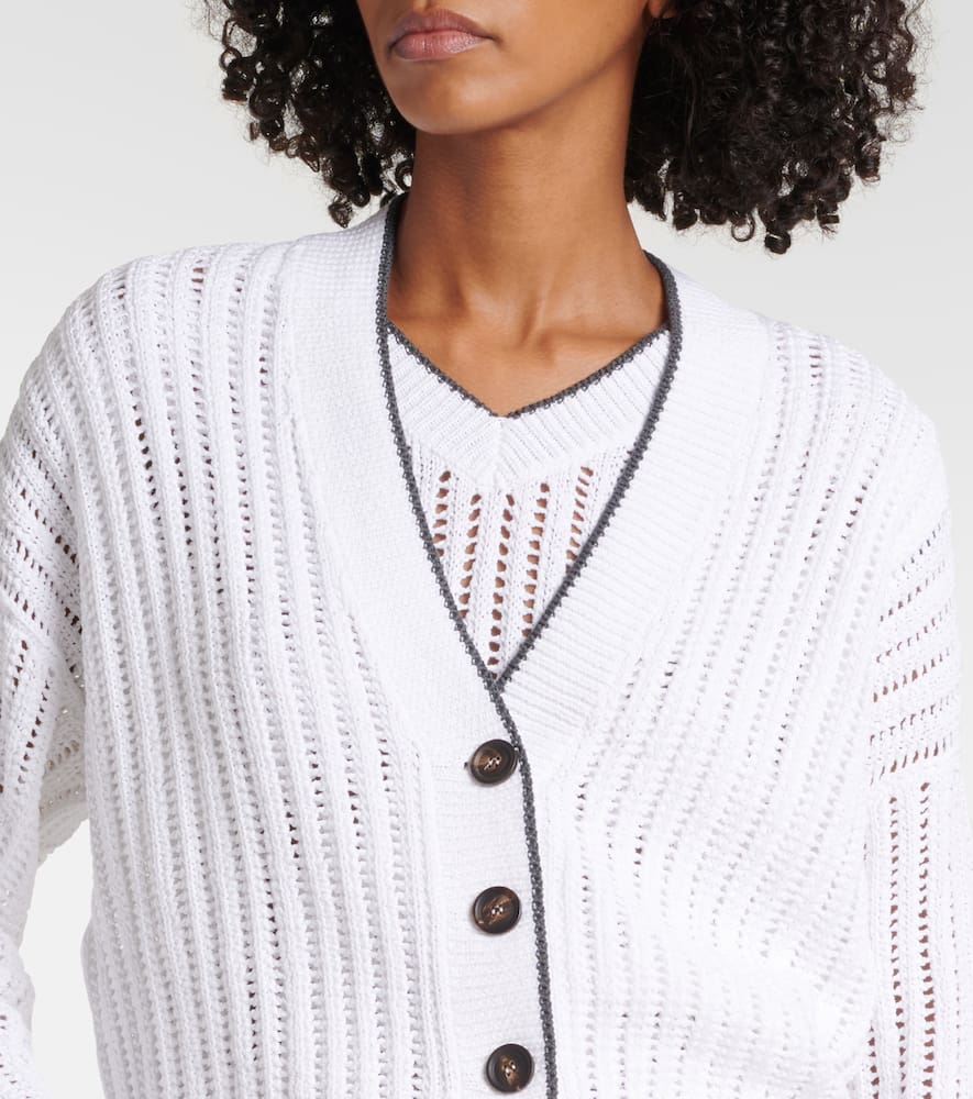 Ribbed-knit cotton cardigan