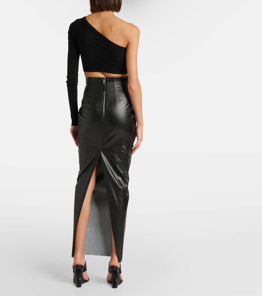 One-shoulder cotton crop top