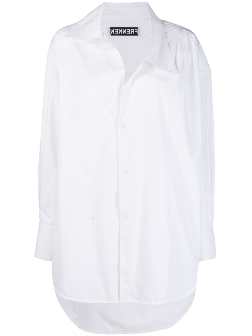 Double-breasted cotton shirt - White