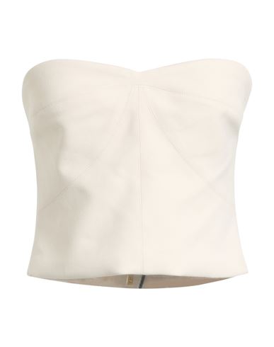 Woman Top Ivory Size 10 Polyester, Rayon, Elastane