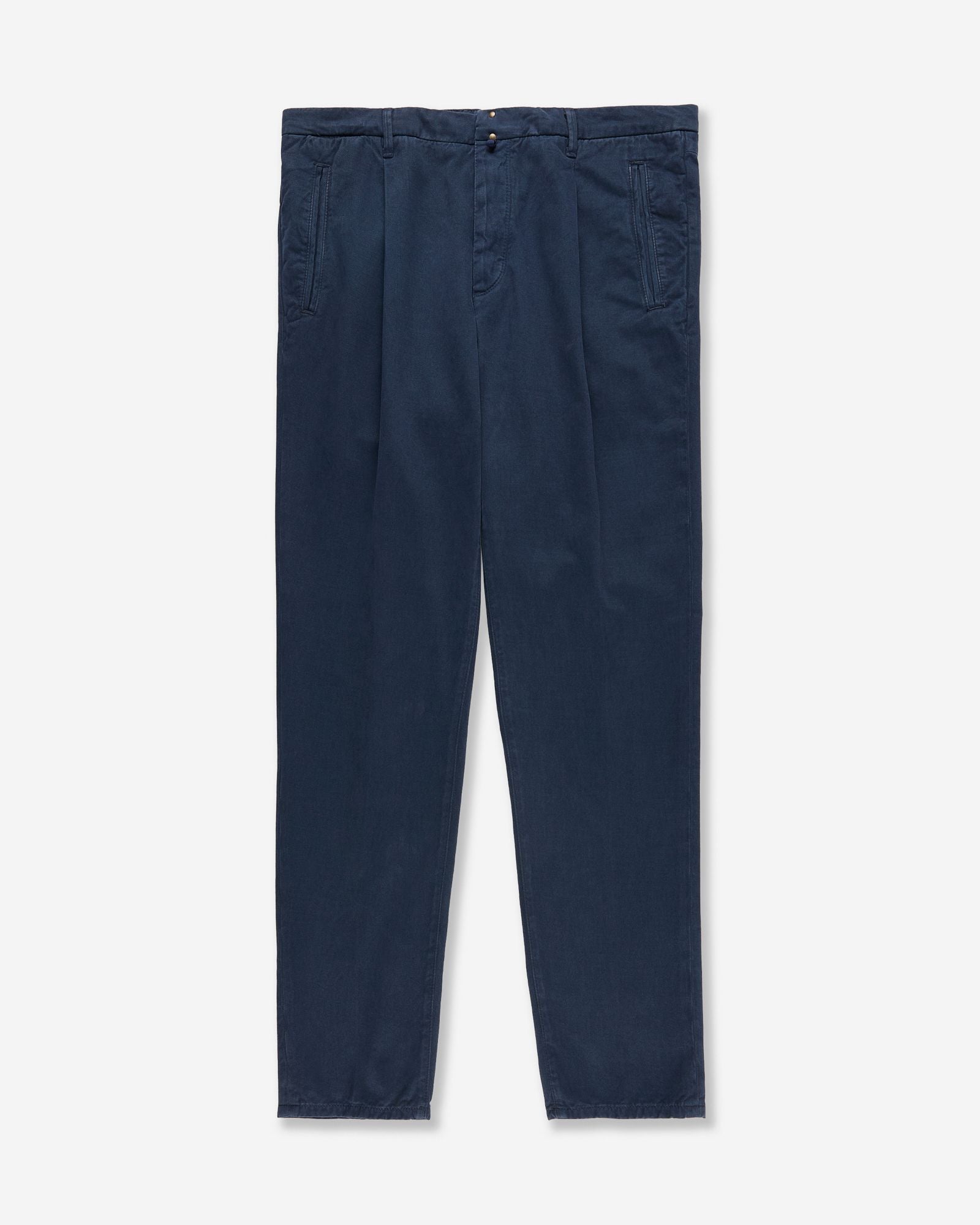 Tapered-fit cotton and cashmere trousers light blue