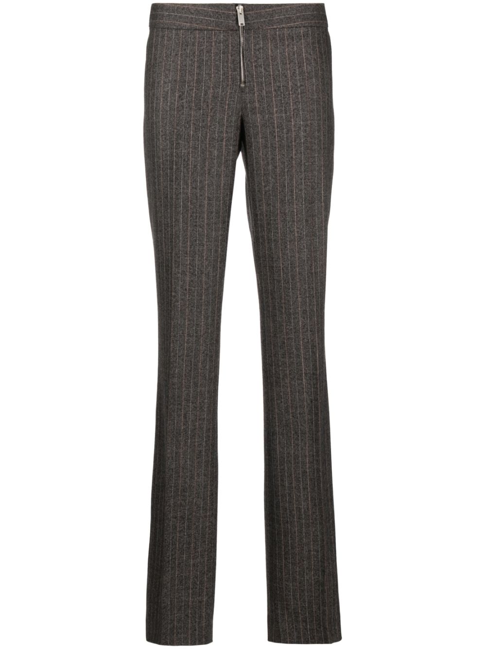Low-rise wool trousers - Grey